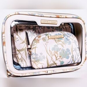 Nip luxury VS limited ed bridal triple blue floral zip bag online exclusive